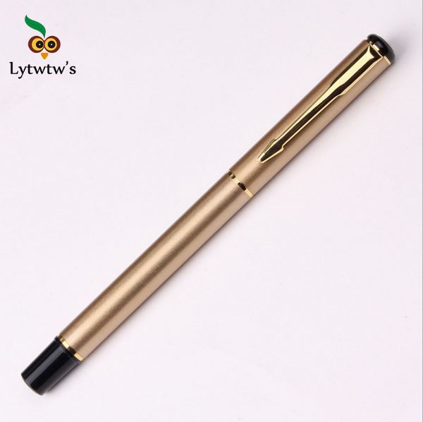 

1 piece lytwtw's luxury gel pen metal writing office school supplies gift medium refill gold clip rollerball high quality