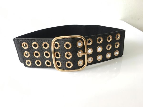 

women fashion black belt pu belt punk style eyelet hole belts new 2018 female, Black;brown
