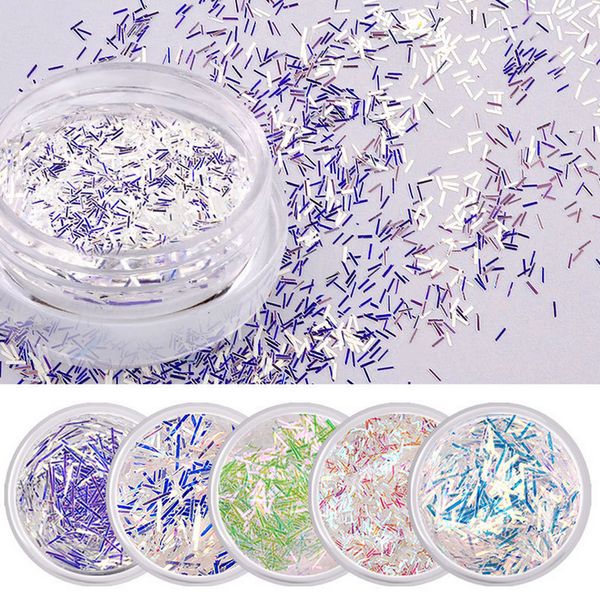 

6pcs/set women mixed color glitter nail strip sequin 3d nail art stickers decal girls tips diy jewelry stickers, Black