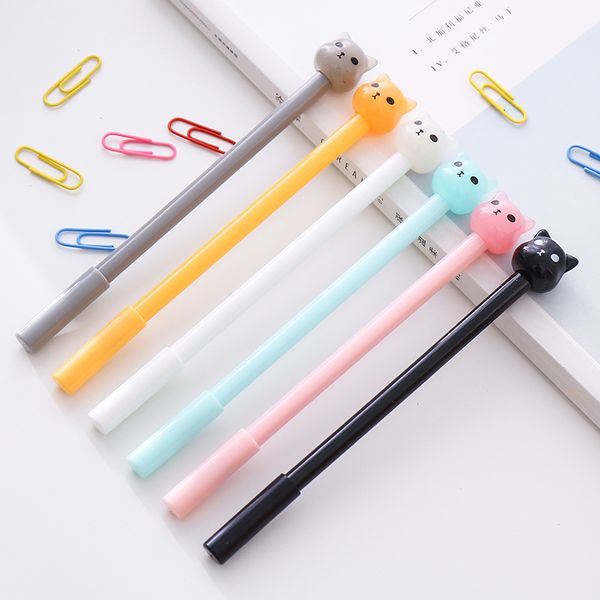 

3pcs kawaii jelly color little bear gel pen writing signing pen school office supply long handle student stationery black ink