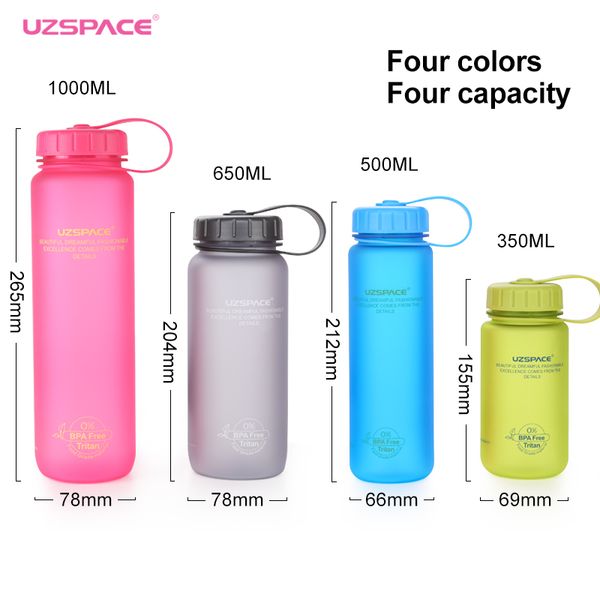 

uzspace water bottles 4 colors 4 capacity summer portable scrub sports my drinking bottle for water lid bottle together bpa free
