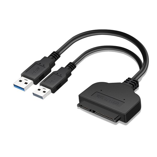 

10pcs/lot sata 22pin to dual usb 3.0 adapter cable 2.5 inch sata hard drive serial port usb 3.0 hard disk cable 15cm