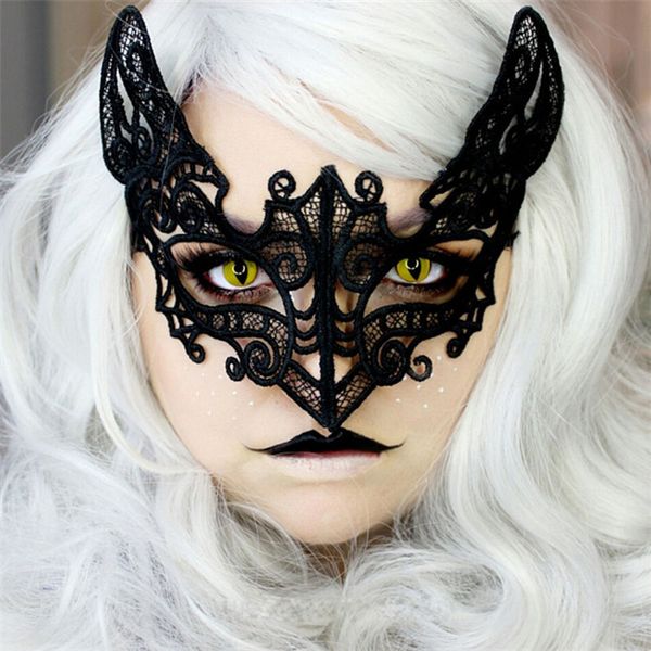 

halloween mark lace eye mask black cat eye mask venetian masquerade ball party fancy dress costume lady gifts party masks