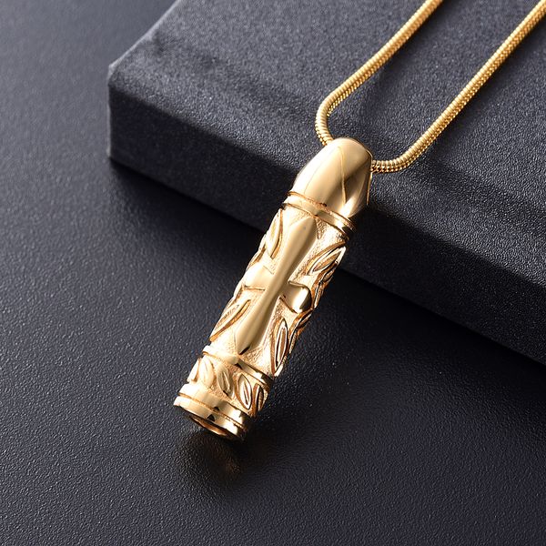 

ijd11940 cross bullet pendant necklace cremation jewelry for ashes high capacity memorial urns keepsake for pets/human, Silver