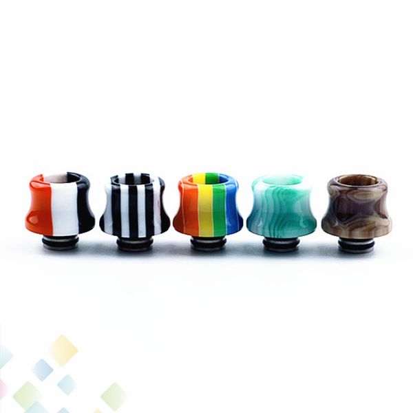 

510 Epoxy Resin Drip Tips For TFV8 Baby Tank 510 Atomizers Wide Bore Stripes Drip Tip Mouthpiece E Cigarette DHL Free