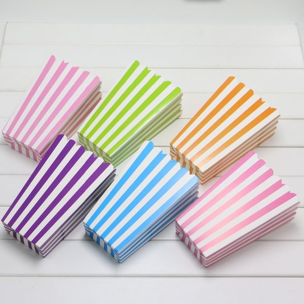 

1bag 10pcs stripe popcorn box party supplies popcorn box gift favor accessory birthday party supplies kids event&party