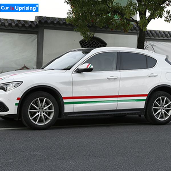 Araba stil İtalyan bayrağı üç renkli şerit çıkartma tampon çıkartması alfa için araba dekorasyon çıkartması romeo giulietta giulia stelvio270u