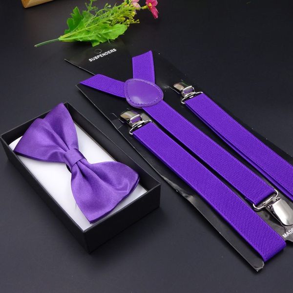 

fashionable man candy color strap men's suspenders bow tie pants straps l professional straps ties, Black;white