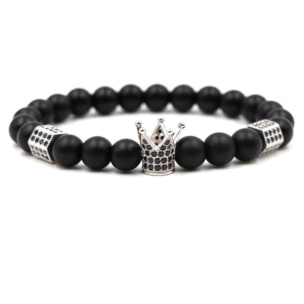 

crown charms bracelets micro inlay stone bracelet brand bead bracelet, Golden;silver