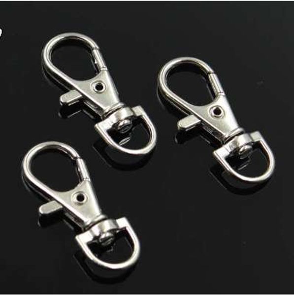 

10pcs wholesale silver rhodium lobster clasp clips key hook keychain split key ring findings clasps for diy keychains making