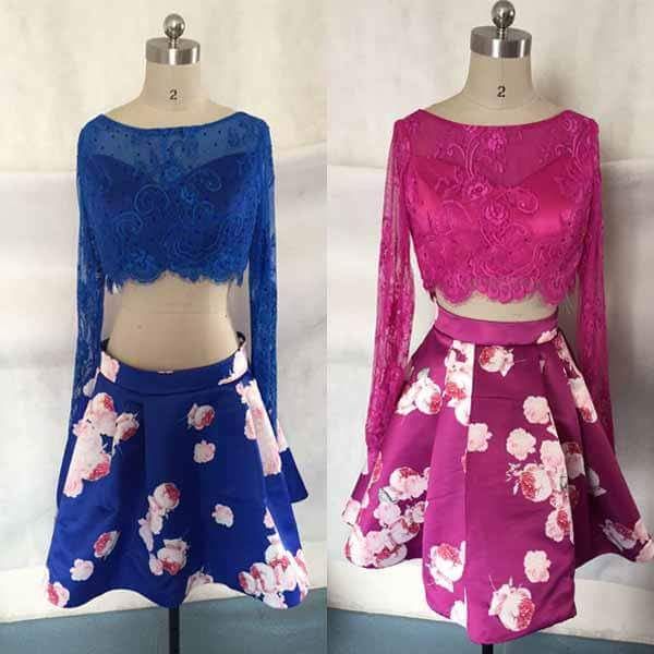 

реальные фотографии-line с длинным рукавом короткие цветочные homecoming платье vestido де феста сексуальная колен кружева молния синий вече, Red