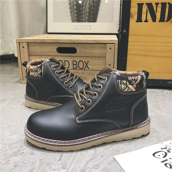 

ankle boots men winter shoes men martin boots snow boots men man shoes winter shoes botas hombre ayakkabi zapatos de hombre bota masculina, Black