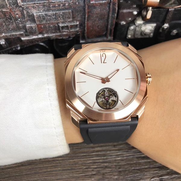 

2019 new seller luxury mens watch two colors 41mm dial black rubber strap watch automatic movement watches ing, Slivery;brown