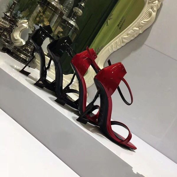 

Red Black Patent leather Designer Heels Wedding Party Dress Pumps Woman Summer Sandals with box
