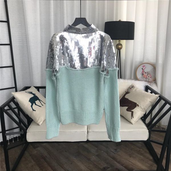 

sweaters green shipping patchwork aqua blingbling designer women's sequins sequins womens pullovers 2021 827781 uchfp, Black
