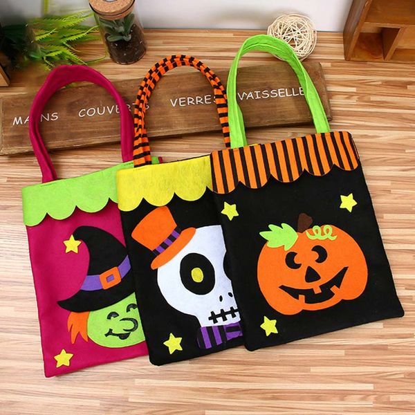 

halloween pumpkin witches candy bag trick or treat buckets candy gift organizer storage pouch festival gift handbag party tote