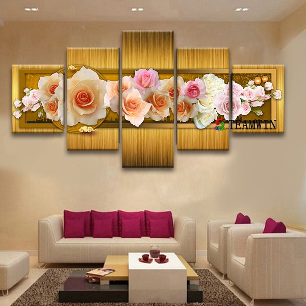 

canvas painting wall art home decor for living room hd prints 5 pieces wood flower modular poster pictures