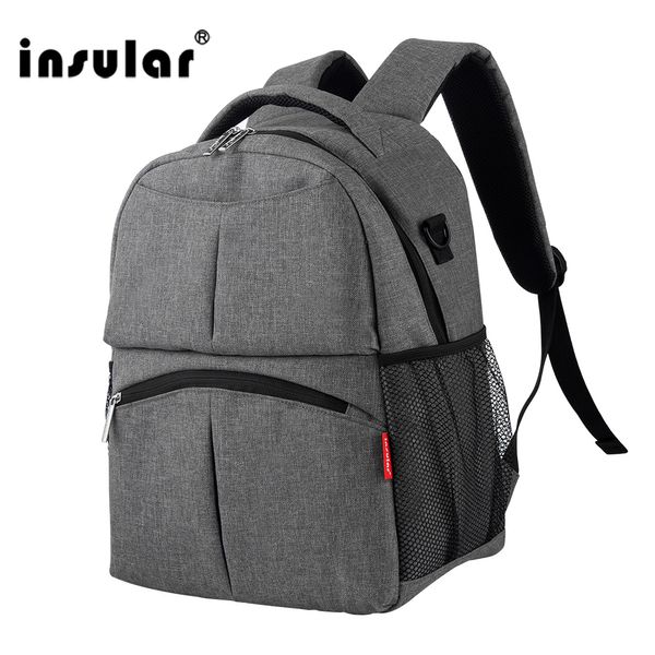

insular fashion nylon maternity mummy nappy bag large capacity baby travel backpack solid style stroller straps wet bags