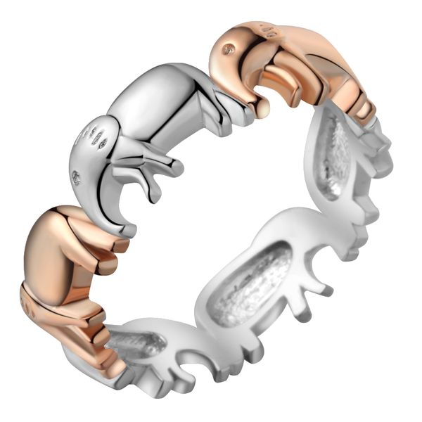 

whole salehainon rose gold color elephant rings for women animal rings jewelry lucky christmas gifts silver color elephant finger, Golden;silver