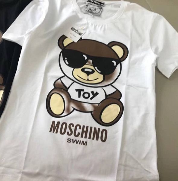 

2017 MLittle медведь трансформатор глаз акула рот Moschin O мужская футболка лето High Street tren