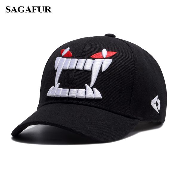 

sagafur embroidery big teeth caps for boy new design super cool summer baseball hats outdoor men's cap sun protection, Blue;gray