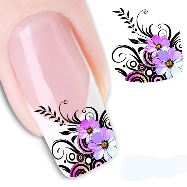 

selling water transfer nail sticker water decals beauty black swan feather nail design decorations for nails manicure tools