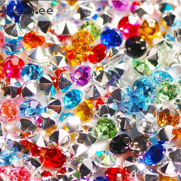 

1.5mm 1000pcs acrylic glamour multi-color sharp fashion rhinestone diy shiny nail decoration accessories tools, Silver;gold