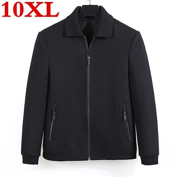 

2018 big plus size 8xl 7xl 6xl5xl new winter woolen men slim fit casual thick overcoat mens warm windbreaker trench coat jackets, Black
