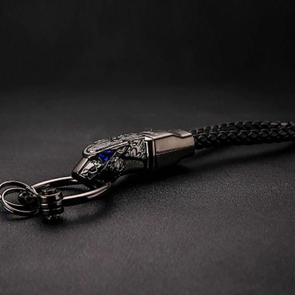 

biety car styling key ring leopard head auto keychain, Silver