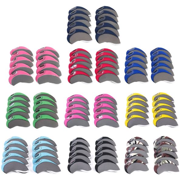 

10pcs golf head covers club iron putter cover protector neoprene headcovers set #0706