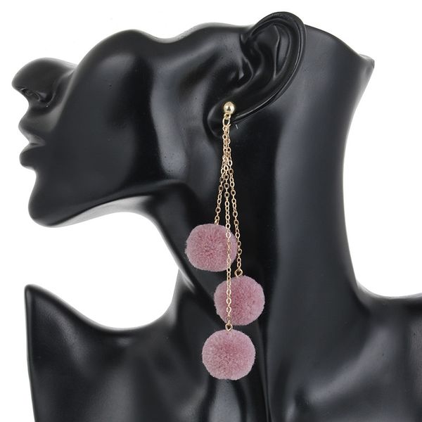 

2018 new fashion women earrings ball round black/white/red female long earrings jewelry wholesale, Silver