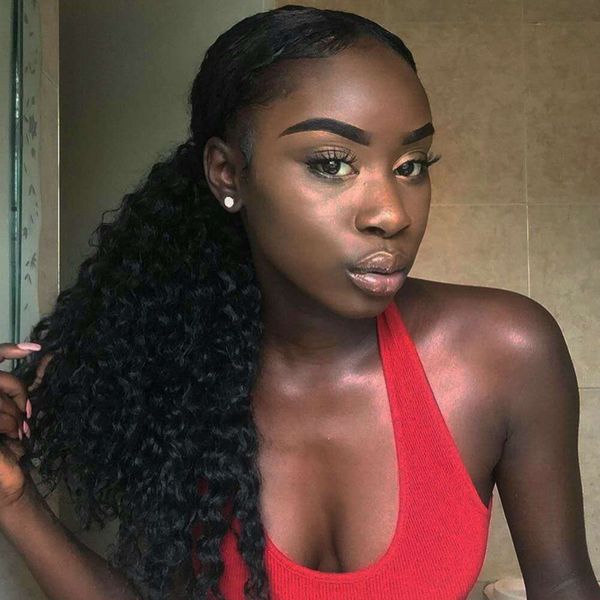 

100% brazilian human hair drawstring ponytail kinky curly pony tail hair piece,clip in human hair wrap around fake ponytail hairpiece 140g, Black