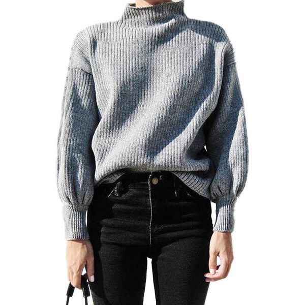 

o neck sweater women pullover knitted office lady female jumper lantern sleeve winter coat women, White;black