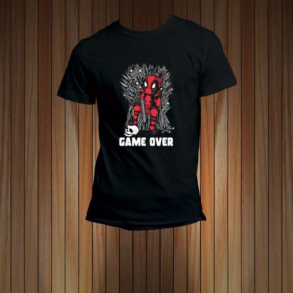 Deadpool Game Over Iron Throne Cartoon Game Of Thrones Mens T Shirt Tee Funny Unisex Casual Tee Gift Top Short Sleeve Shirt Novelty T Shirts From