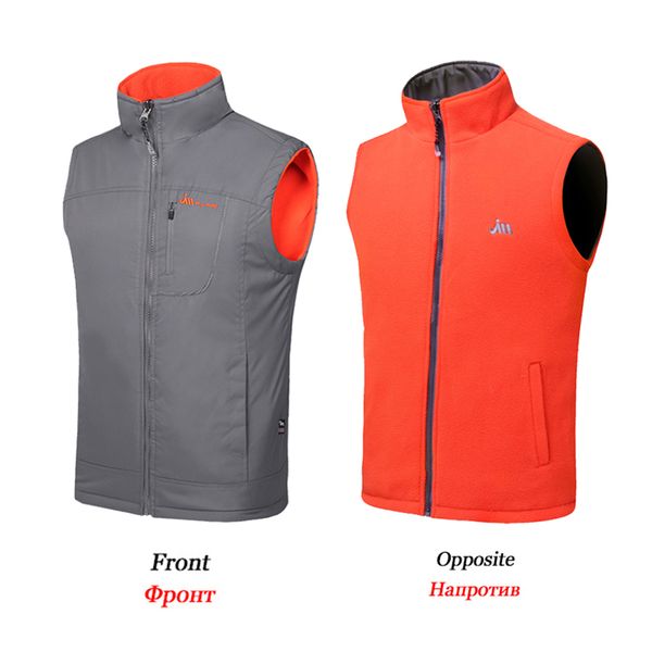 

Brand Men's Reversible Polar Fleece Vest Two-Sided Wear Outerwear Coats With Zipper And Pocket Sleeveless Jacket Male Waistcoat
