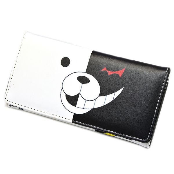 

danganronpa dangan ronpa monokuma кошелек засов кожаный кошелек сцепления деньги женщины мужчины длинный кошелек портмоне, Red;black
