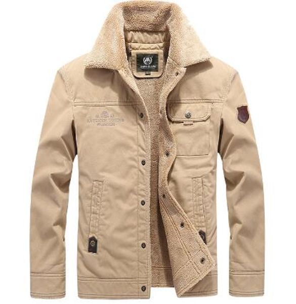 

new winter cotton lapel men's cotton jacket loose clothes plus velvet thick cotton outerwear parkas jackets, Black