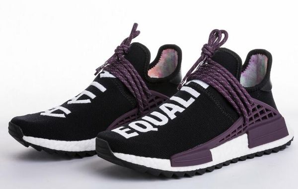 

5a new arrival pharrell williams human race+nmd running shoes sports sneaker hu trail white noble ink core size 36-48