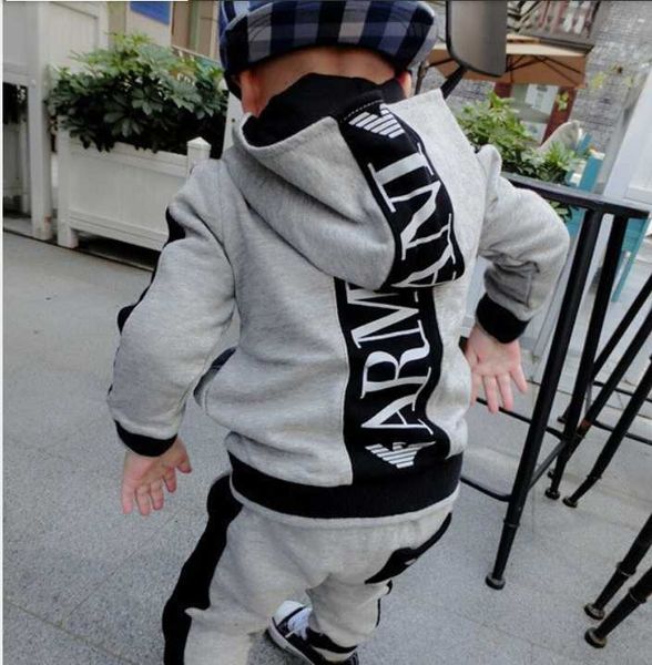 

kids sets hoodies long sleeve baby clothes boys 24m-7t, White