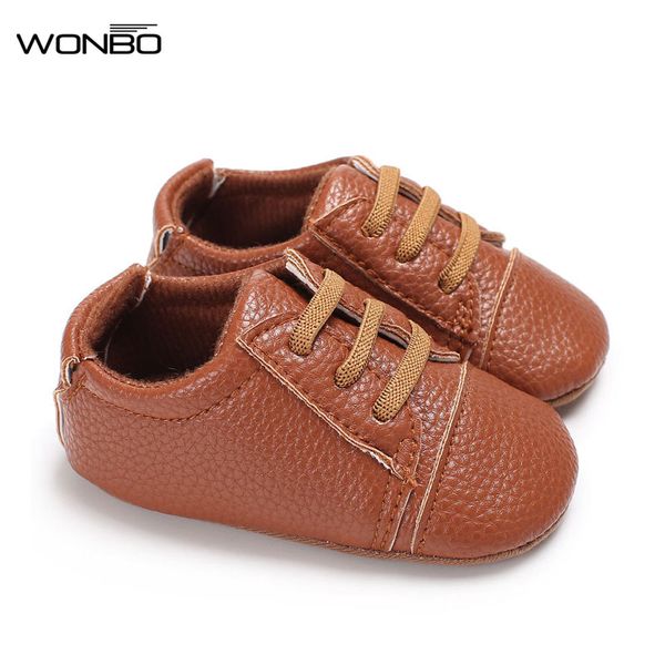 

6 colors new autumn baby shoes pu leather toddler baby girl shoe lace-up solid soft rubber anti-slip boy shoes