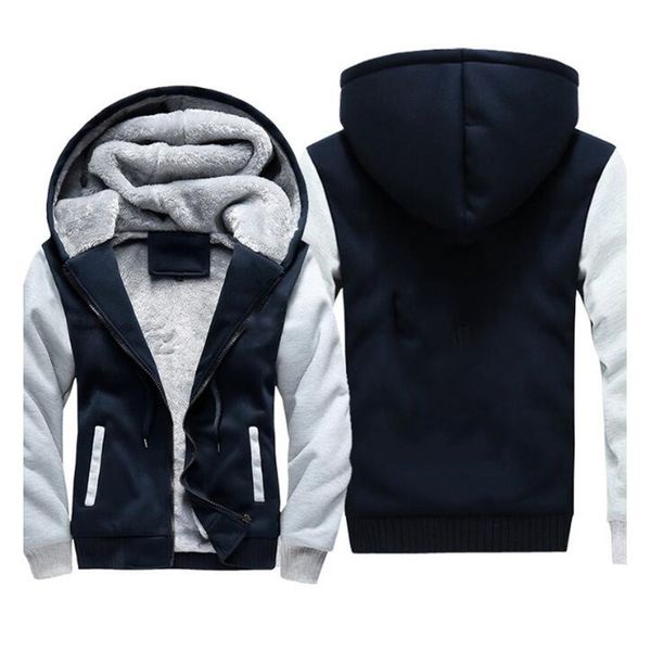 

new fashion brand men's / women's solid color zipper hooded casual sweatshirt winter thick warm hoodies casual large size m-5xl, Black