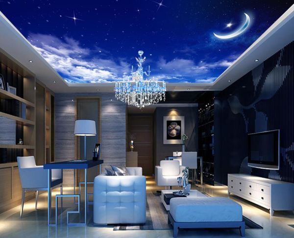 

space decorations fantasy star moon ceiling ceiling frescoes 3d space wallpaper