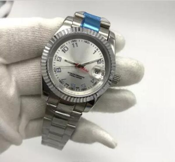 

luxury 41mm date mens watch sapphire glass automatic 2813 mechanical movement men watches male wristwatches, Slivery;brown