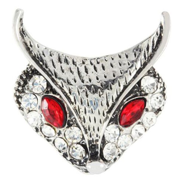 

20pcs/lot new 18mm metal wolf rhinestone snap buttons for diy bracelets charm jewelry snap bracelets diy jewelry, Bronze;silver