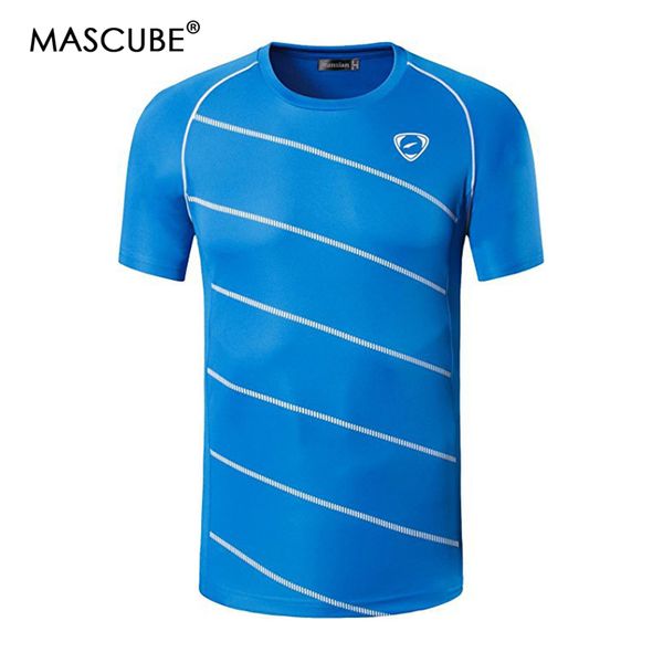 

mascube men fitness quick dry short sleeved shirts camping running hiking breathable male uv protectiont-shirts 2018 new, Gray;blue