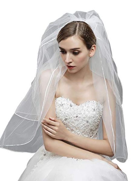 Womens Short Wedding Veils with Comb