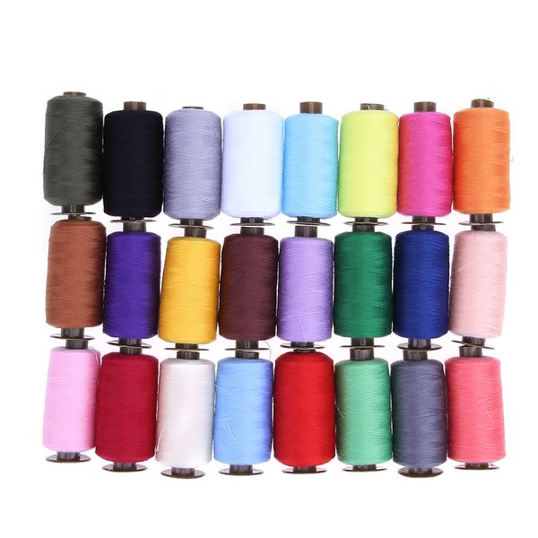 24Pcs 1000 Yard Macchina da Ricamo Fili per Cucire Poliestere Filo per Cucire a Mano Patch Forniture per Volante