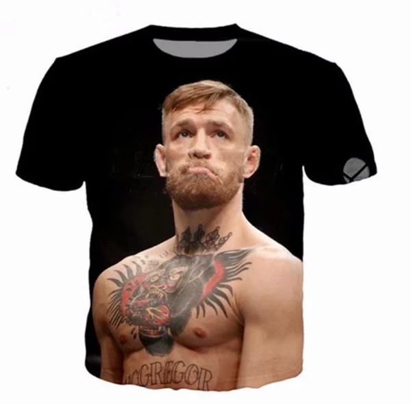 

star conor mcgregor women men new fashion summer funny 3d print crewneck casual t shirt tee q39, White;black