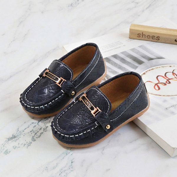 

2018 new fashion kids shoes size 21-25 baby boys pu leather sneakers for baby shoes boys boat slip on soft, Black;grey