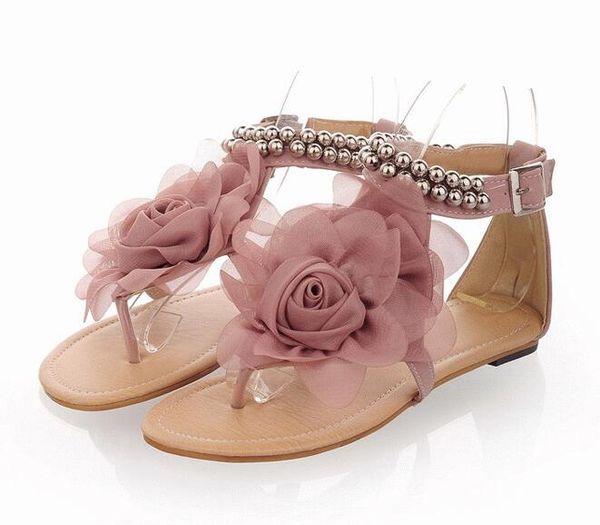 

Летние сандалии Женщины Т-образный ремень Flip Flops Тонг цветок Сандалии Дизайнер Эл